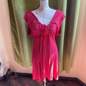 The Pyramid Collection dress in Red with White Polka Dots size Medium